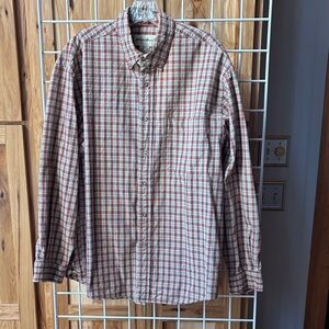 Eddie Bauer Red and White Checkered Casual Shirt
